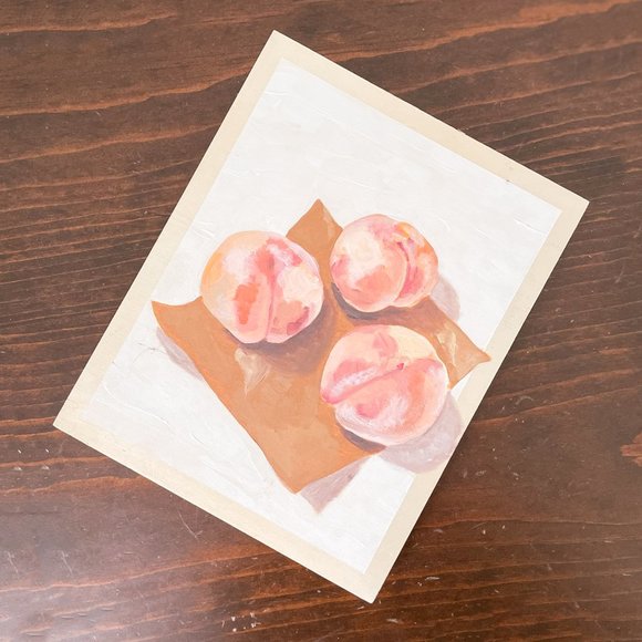 SOLD Original Peaches Acrylic Painting on Wood Panel - Picture 6 of 6